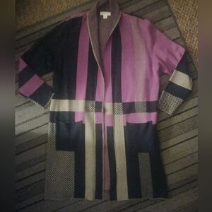 NWOT LIZ CLAIBORNE LONG CARDIGAN SIZE XXL HAS ROLL DOWN COLLAR WITH POCKETS